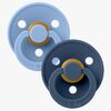 BIBS Schnuller Colour 2er-Pack Latex Größe 1, Sky Blue/Steel Blue