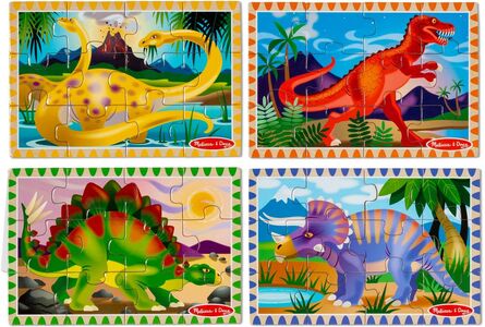 Melissa & Doug Holzpuzzles Dinosaurier 4-in-1, 12 Teile
