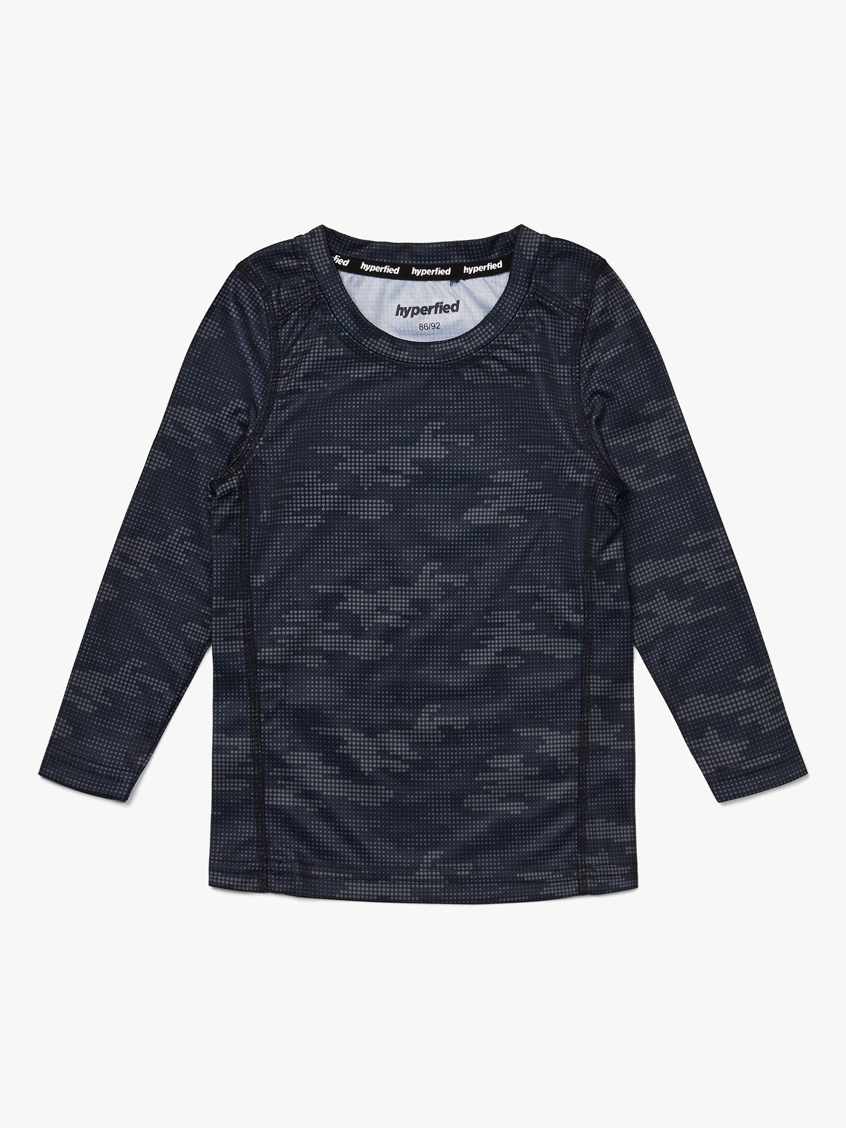 Long Sleeve Logo T-Shirt, Grey Camo 98-104