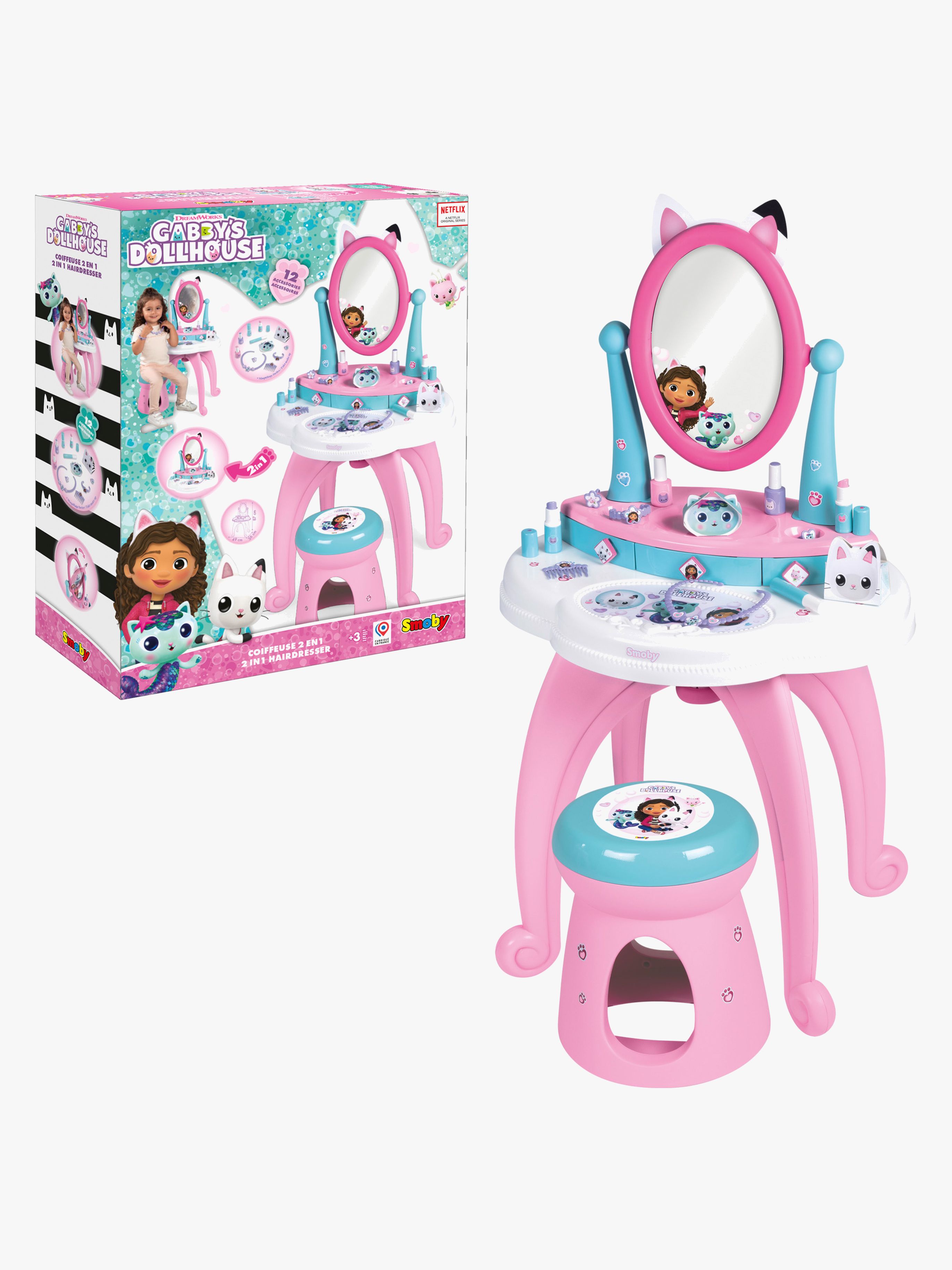 Smoby Gabby's Dollhouse 2-in-1 Schminktisch mit Hocker