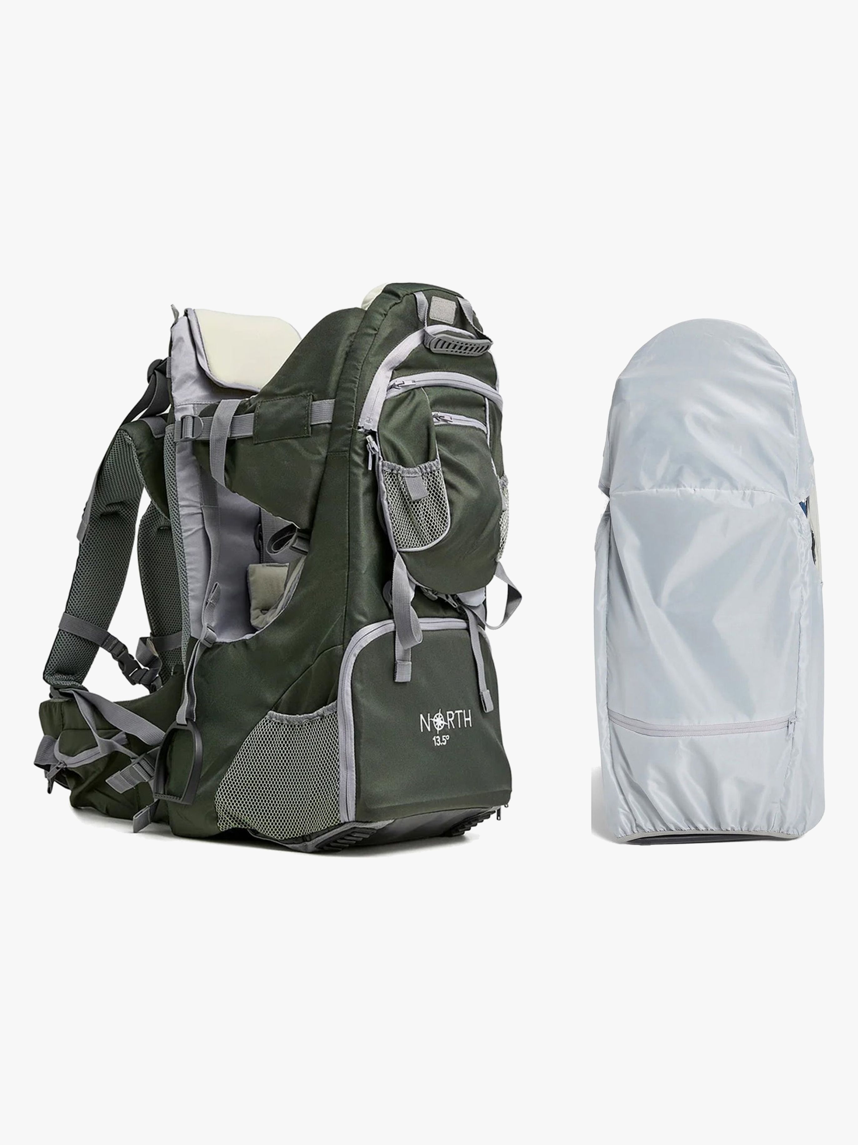 Adventure Plus Kindertrage inkl. Regenschutz, Forest Green