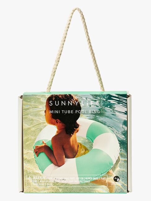 SUNNYLiFE Mini Schwimmring, Pool Party Green Stripe