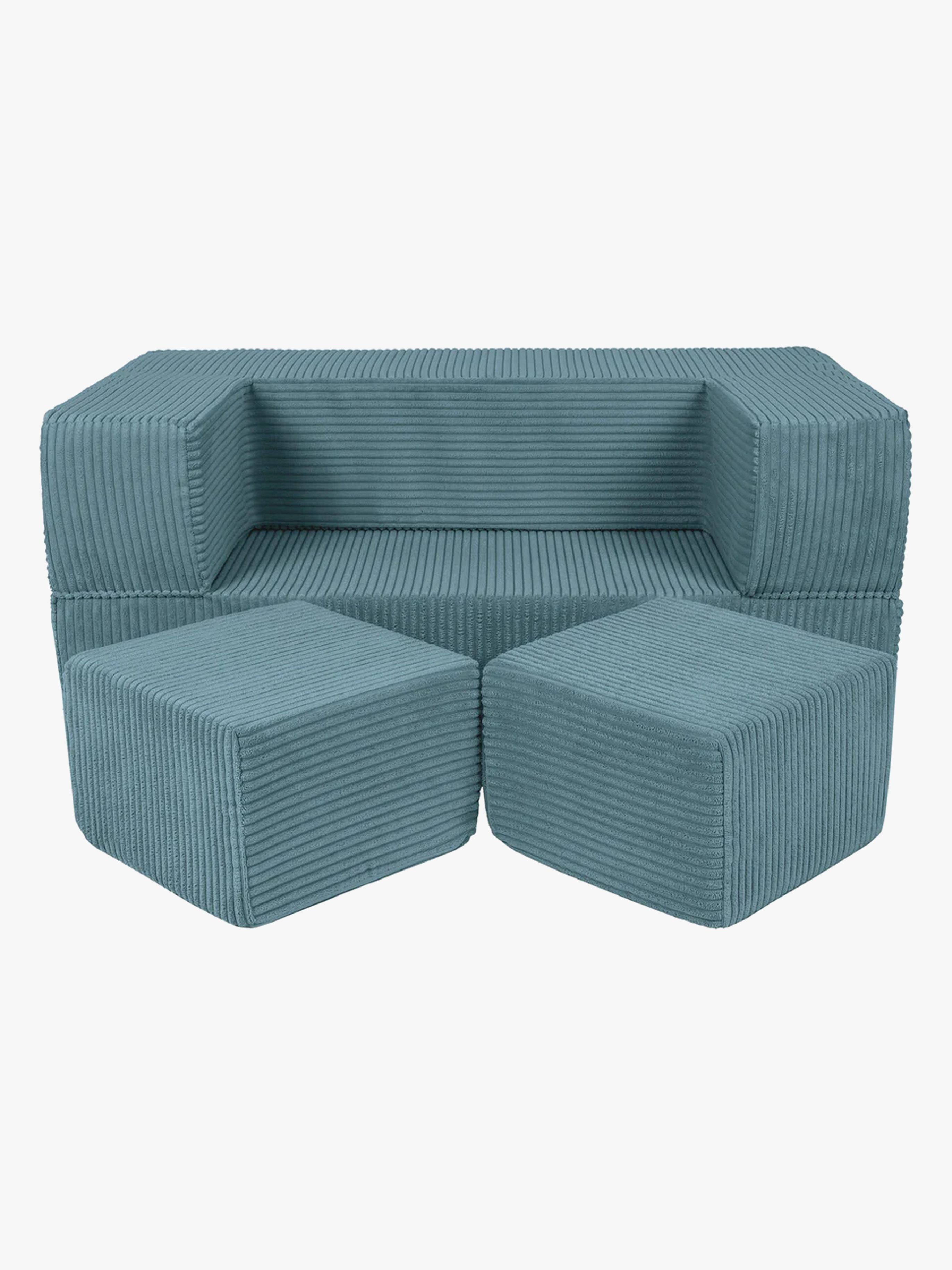 Meowbaby Play Aesthetic Cube Modul-Sofa, Türkis, Kindersofa, Kindercouch, Kinder