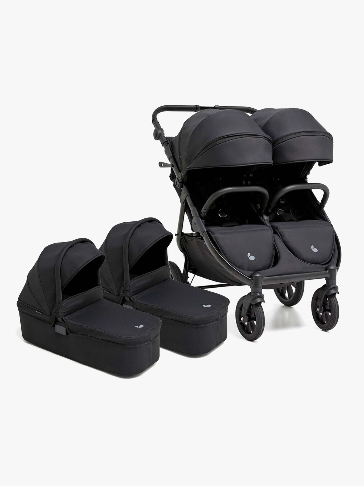 Beemoo BFF60 2 Geschwisterwagen inkl. Liegewannen, Night Black
