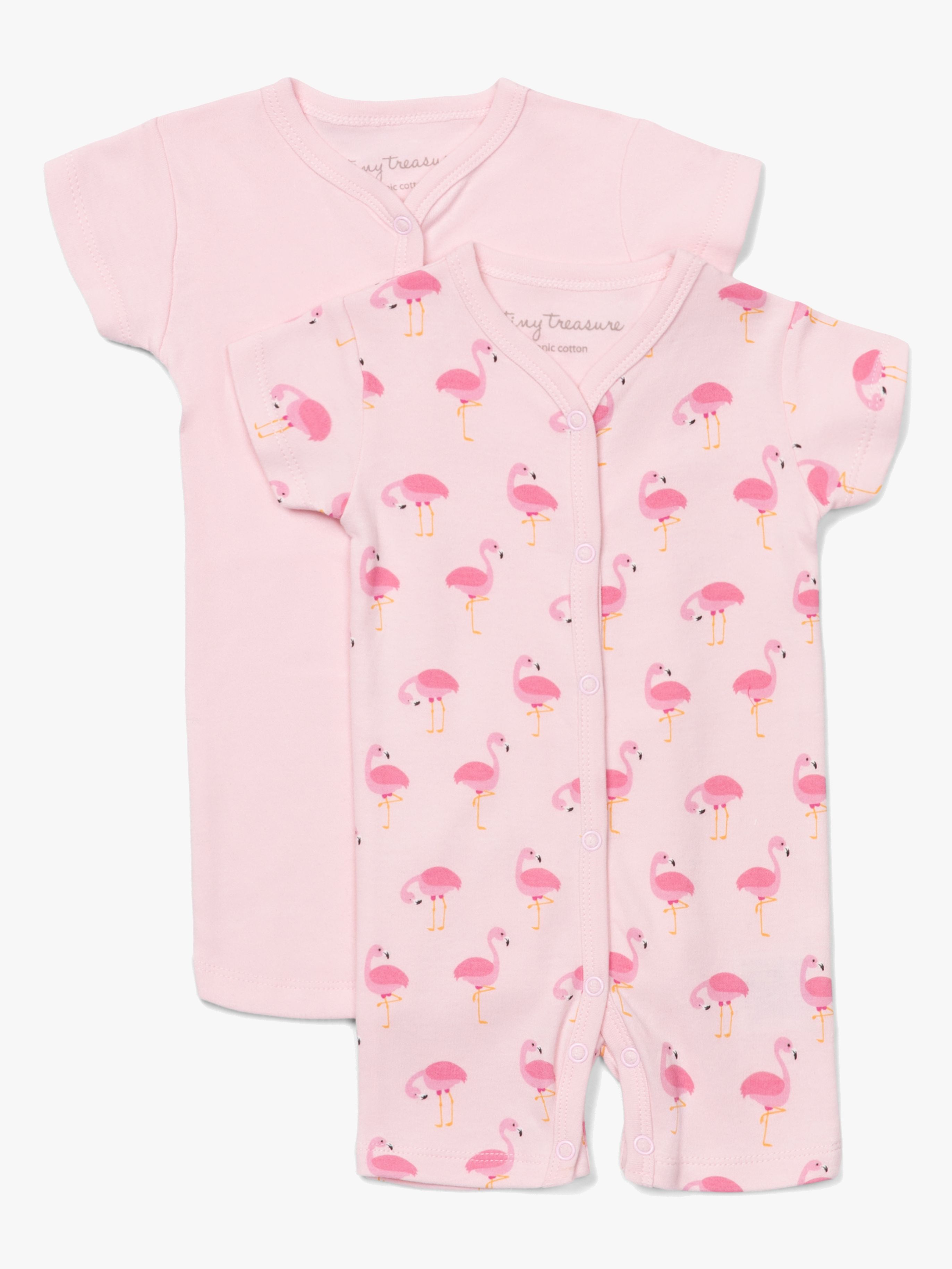 Tiny Treasure Summer Bodysuit 2er-Pack, Pink/Flamingo 68