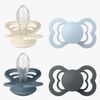 BIBS Supreme Schnuller 4er-Pack Silikon Gr. 2, Ivory/Baby Blue/Petrol/Iron