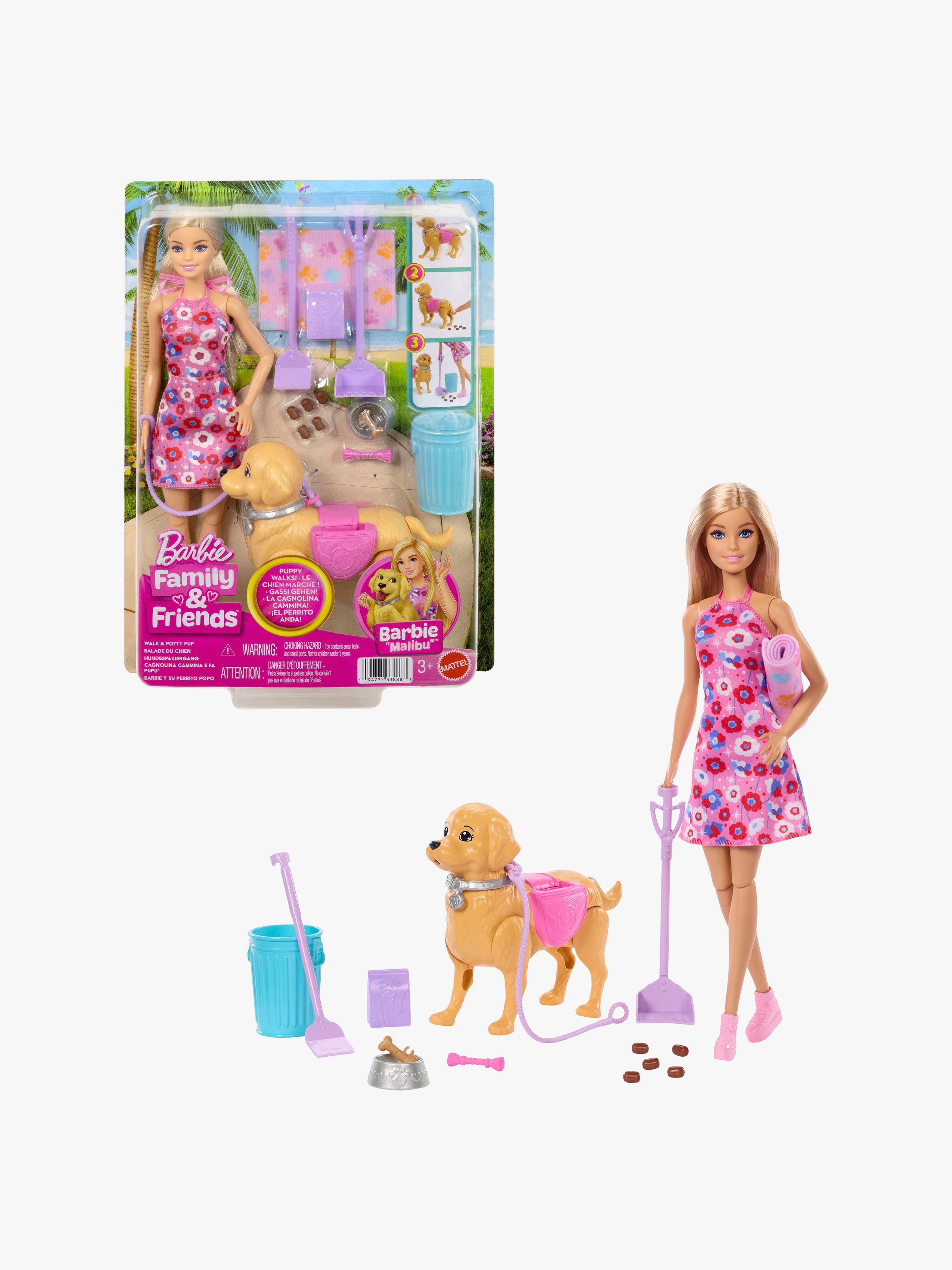 Barbie Family &  Friends Malibu Spielset Hundespaziergang