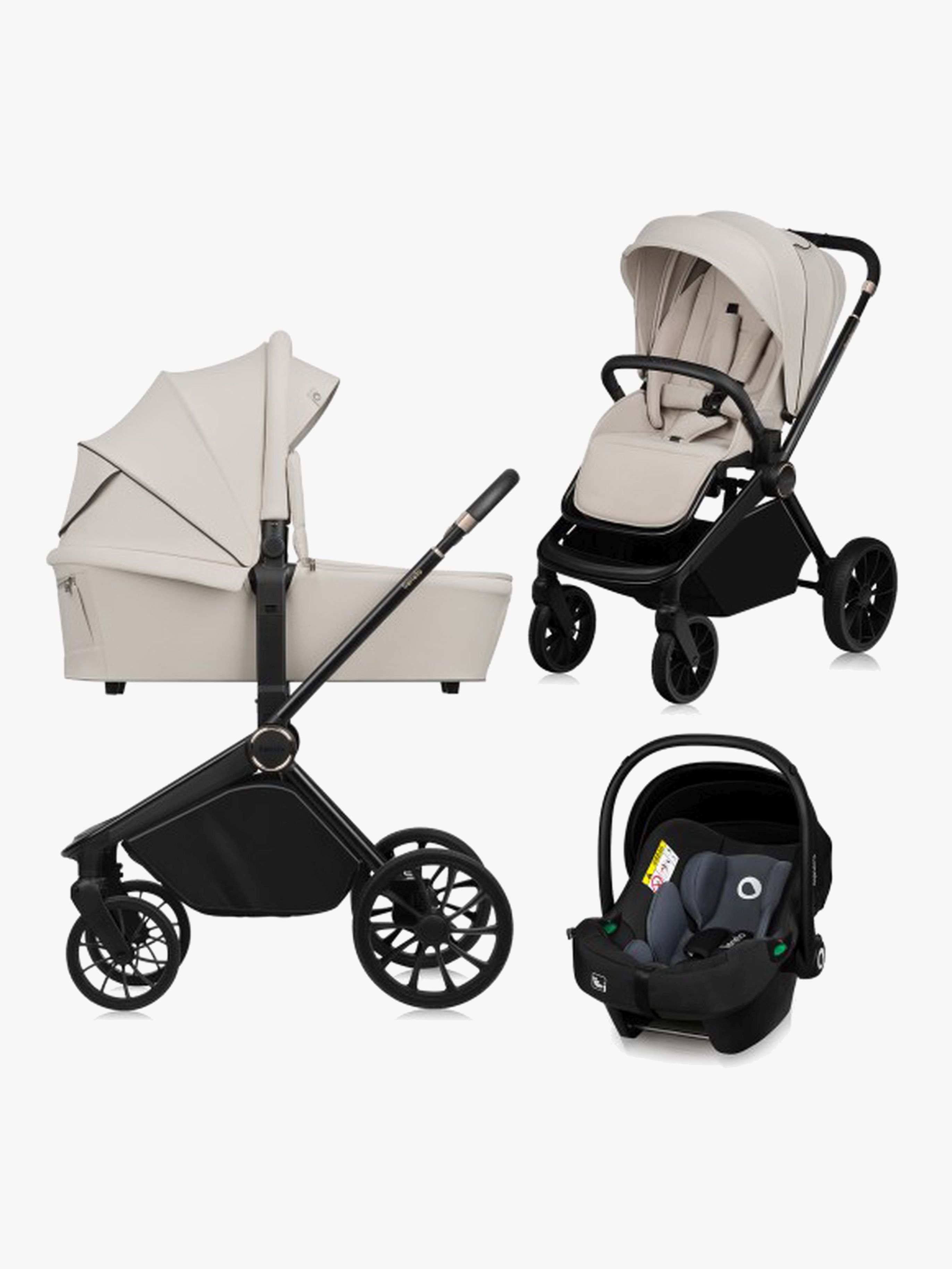 Lionelo MIKA Plus 3-in-1 Kombikinderwagen, Beige Sand