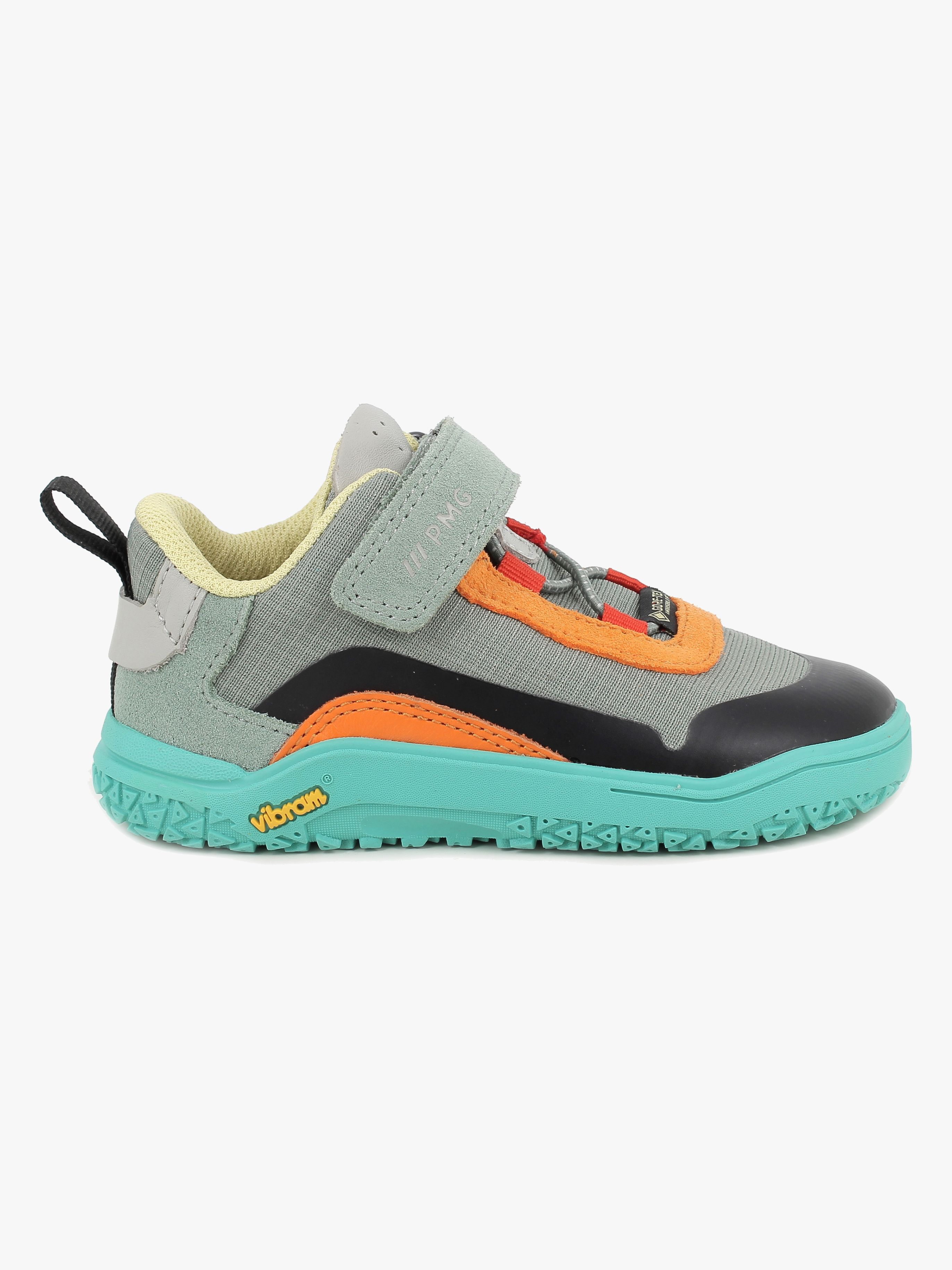 Primigi Pyr GTX Barefoot Kinder Sneaker, Green/Orange, 27, Kinderschuhe