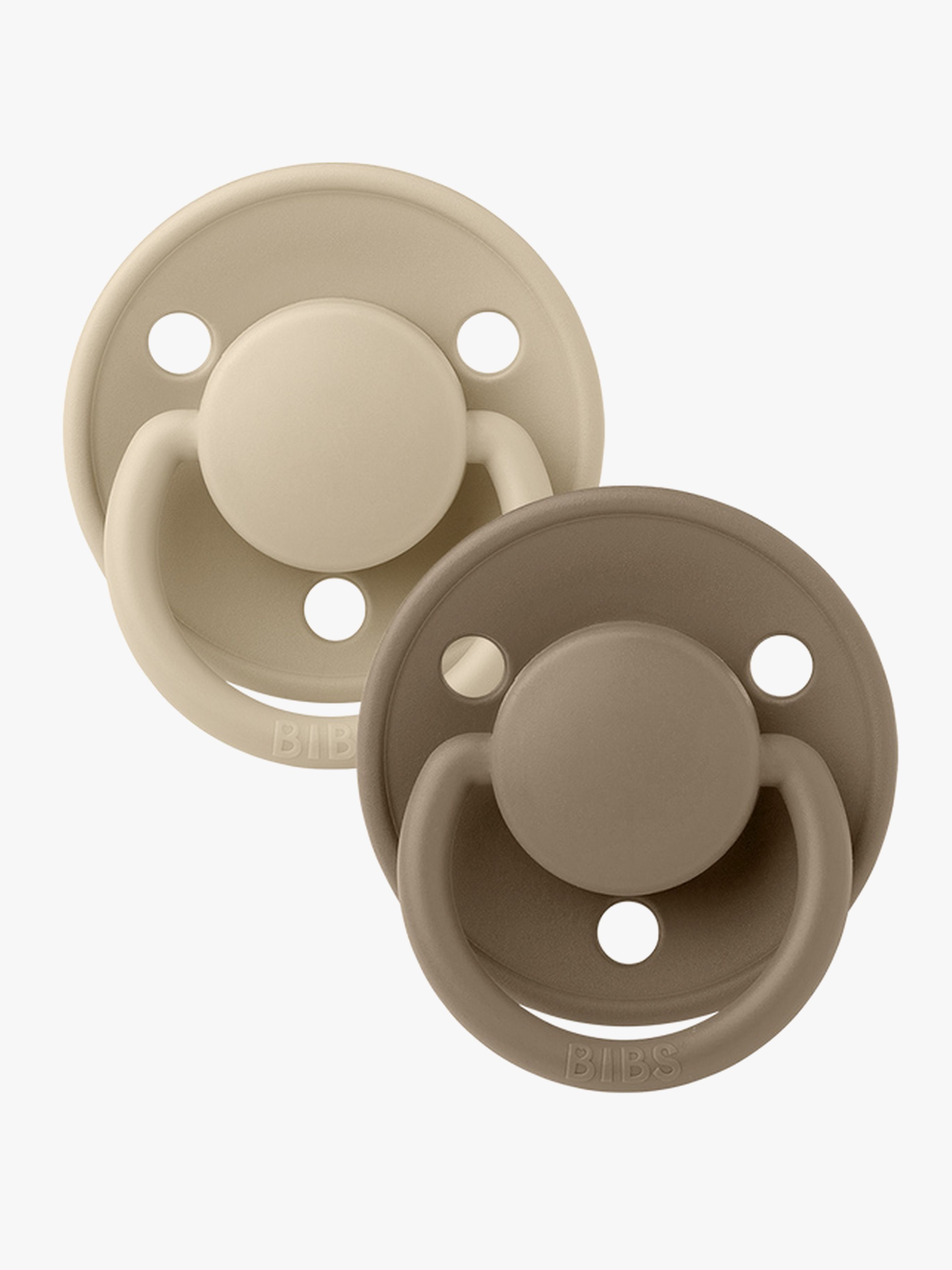 BIBS Schnuller De Lux 2er-Pack Silicone, Vanilla/Dark Oak