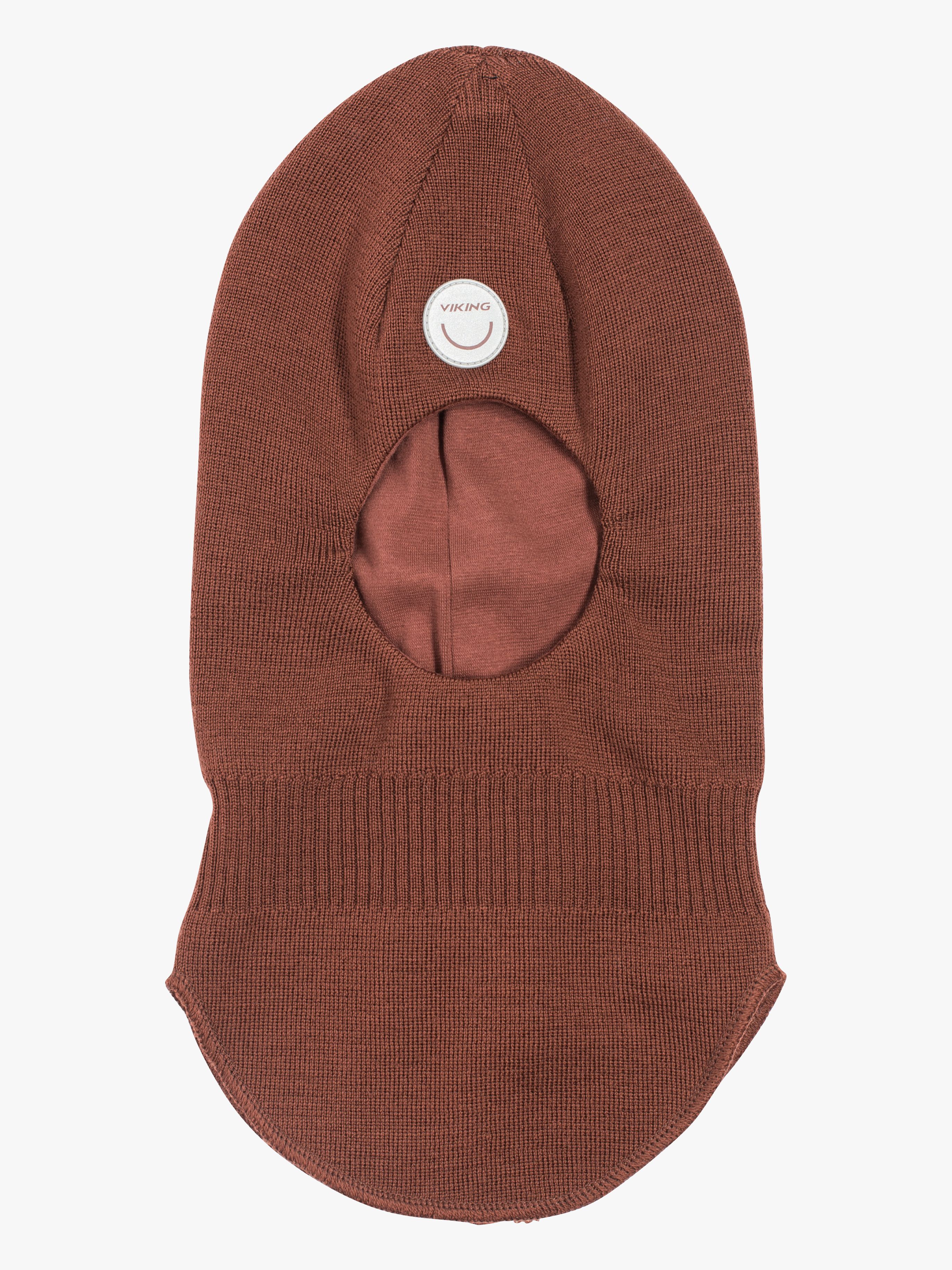 Viking Alv Schlupfmütze Merinowolle, Dark Brown, 46