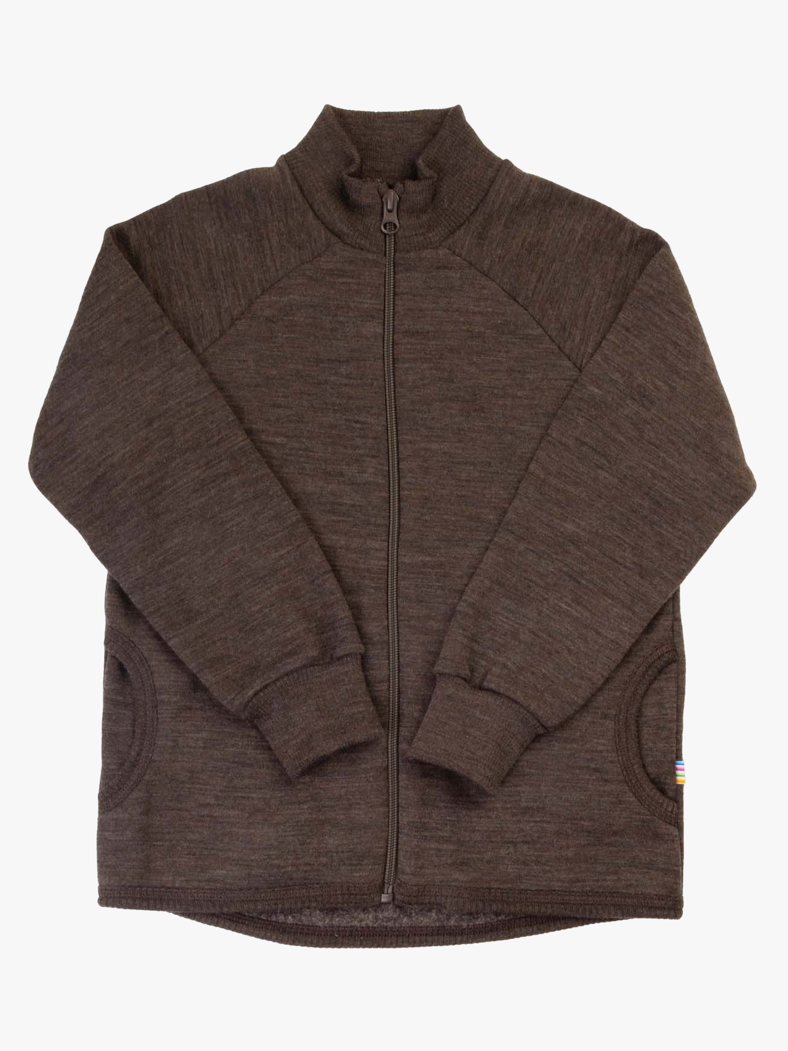 Joha Pullover Merinowolle Zip, Dunkelbraun, 100
