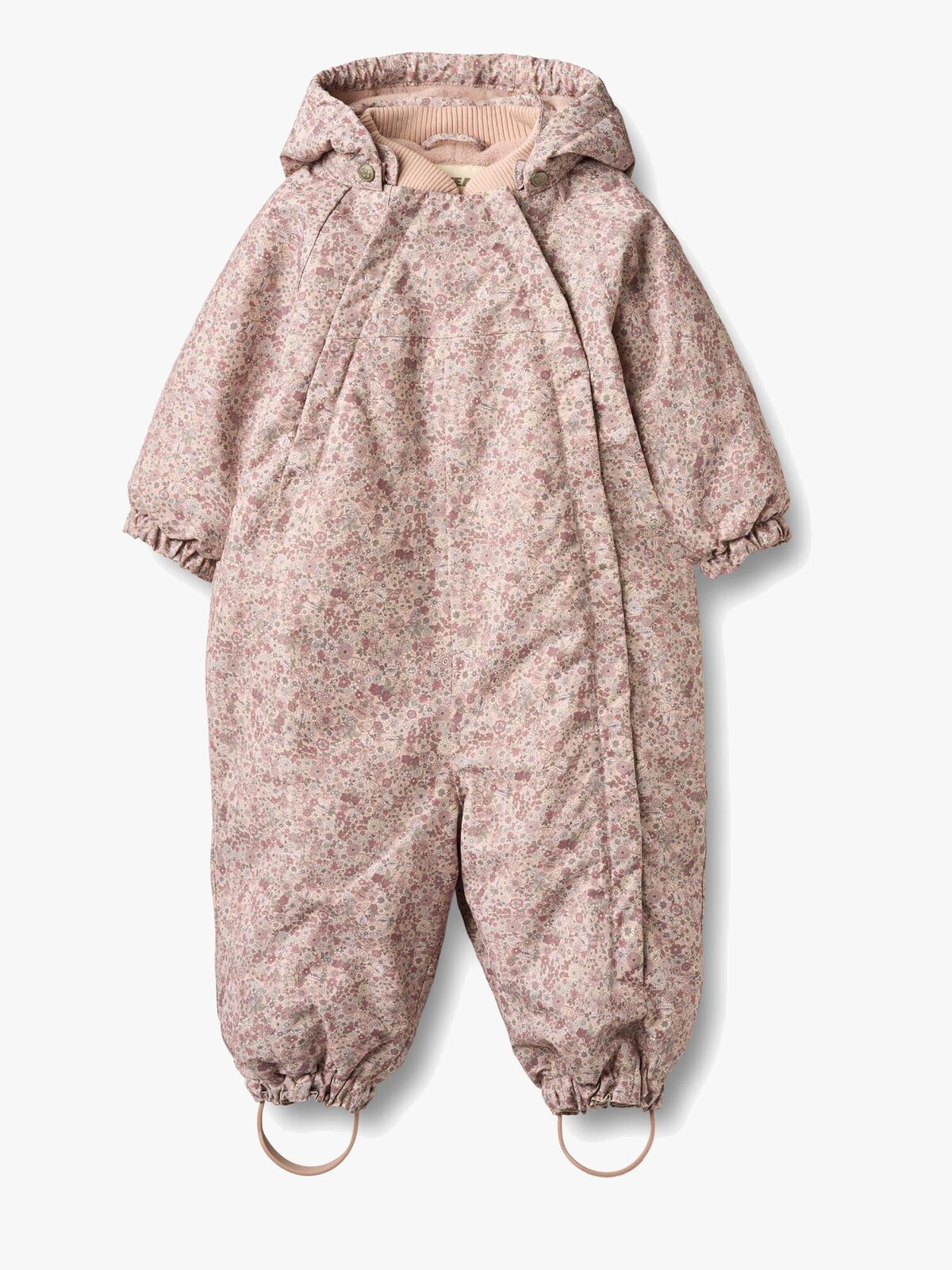 Wheat Adi Babyoverall, Rose Dust Flowers