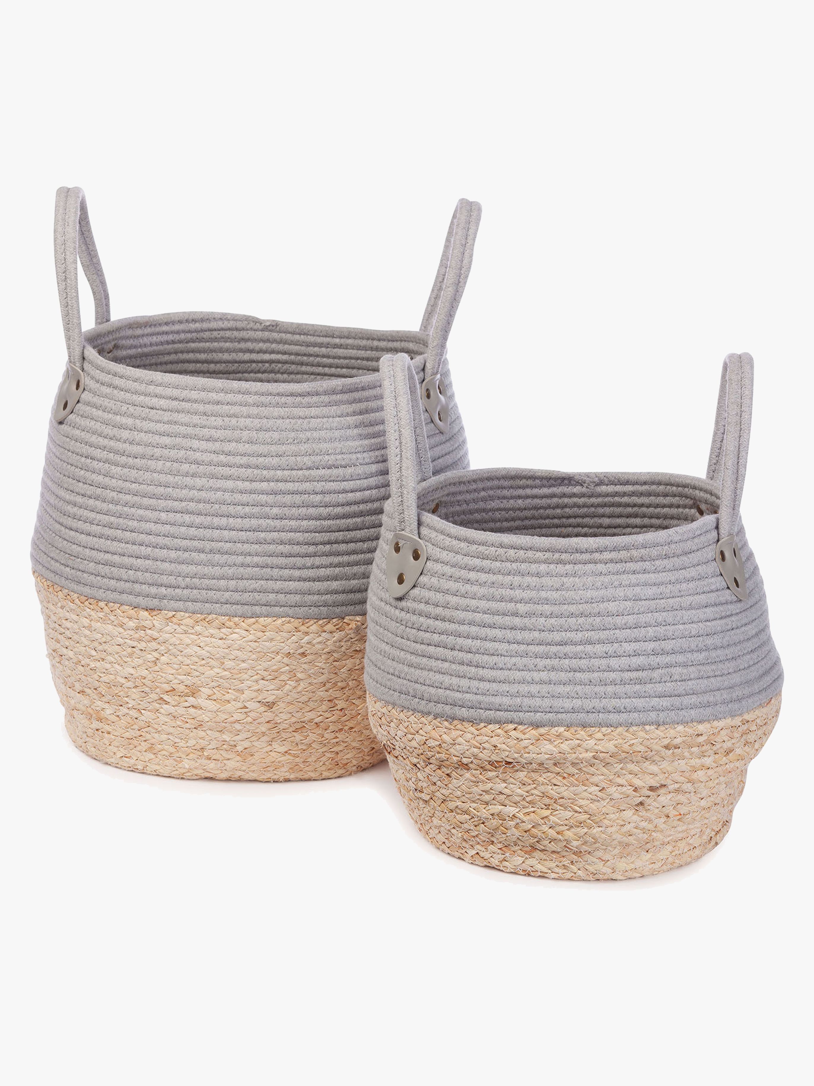KidsDepot Kori Aufbewahrungskorb 2er-Pack, Grey/Natural
