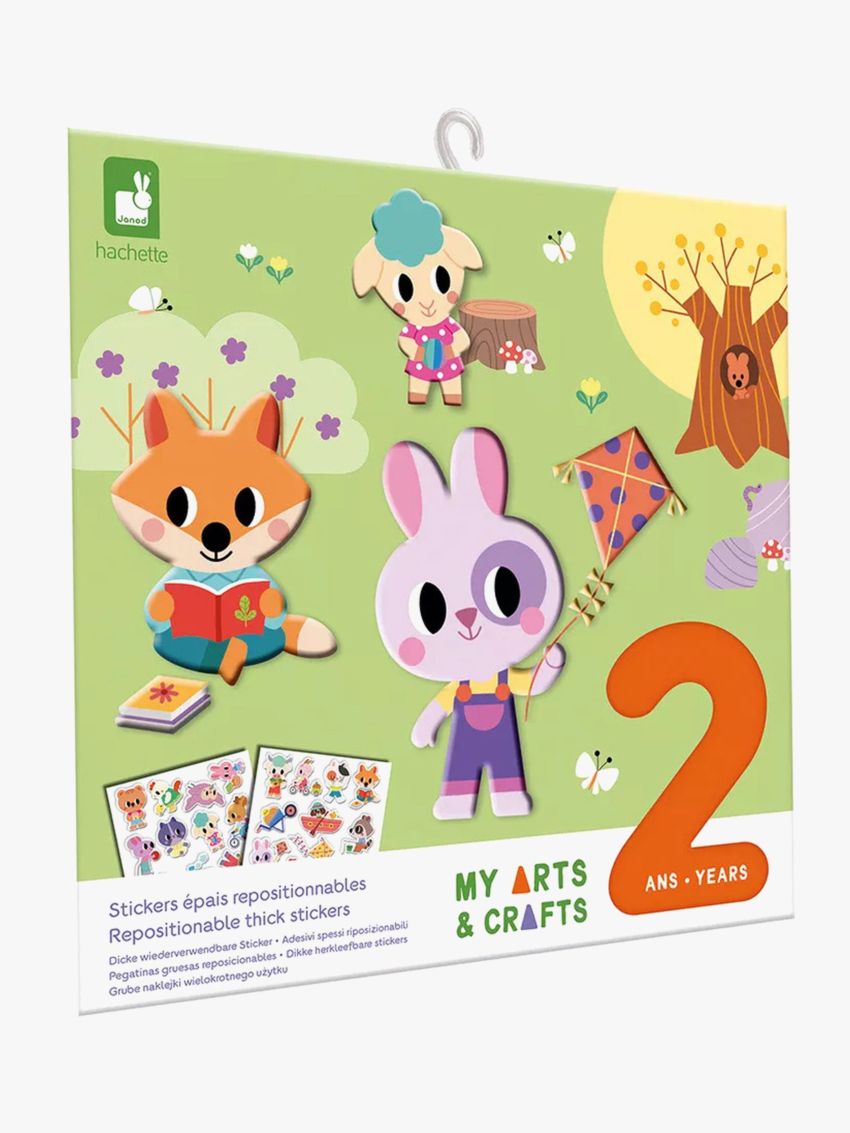 Janod My Arts & Crafts Wiederverwendbare Dicke Aufkleber, 22 Teile