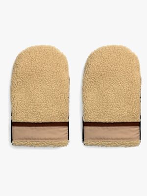 KONG.WALTHER Østerbro Teddy Kinderwagen-Fäustlinge, Creme Blocking