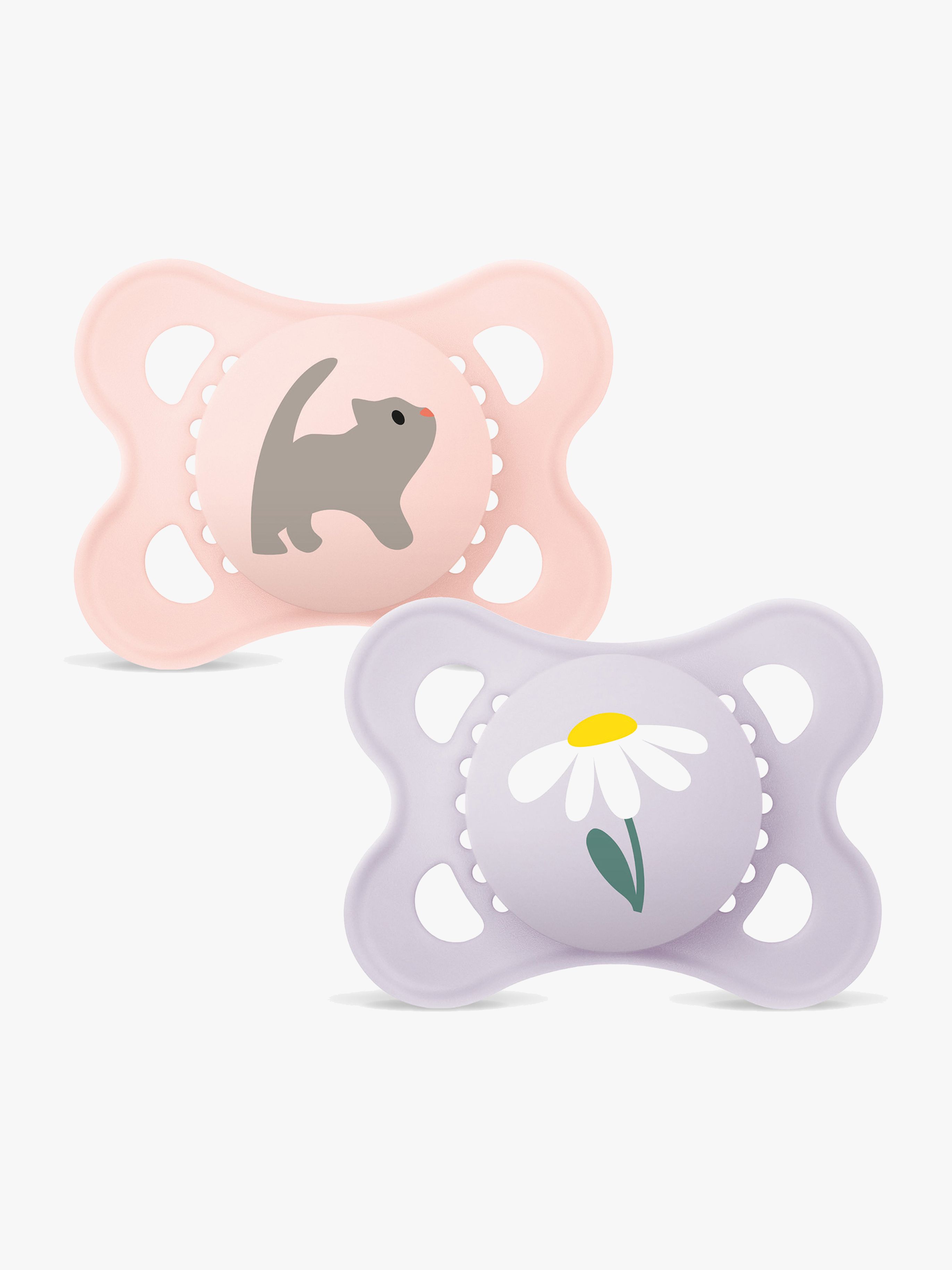 MAM Original Naturkautschuk Schnuller 2er-Pack 0-6m, Pink