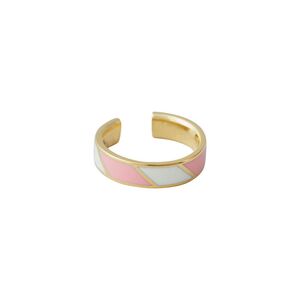 Design Letters Candy Ring gestreift, Ash Rose/Weiß