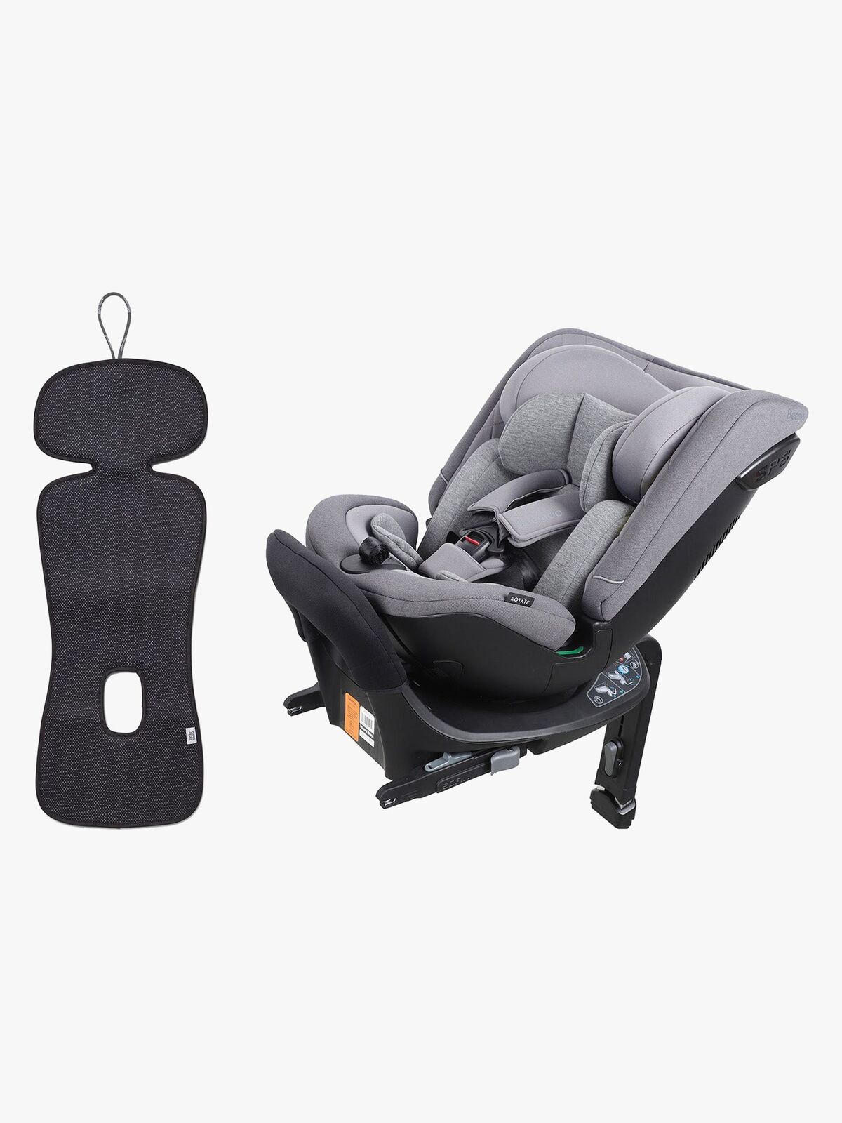 Beemoo Rotate i-Size Wendbarer Kindersitz inkl. Ventilierendem Sitzpolster, Mineral Grey/Antracit