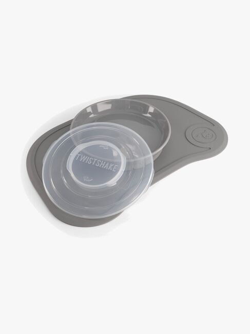 Twistshake Clickmat Mini Teller + Unterlage, Grau