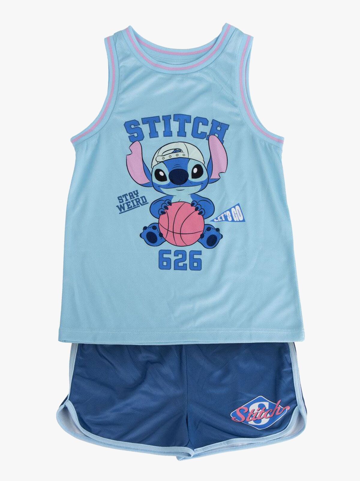 Disney Stitch Tanktop & Shorts Sport Set, Blau