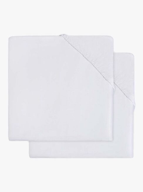Jollein Spannbettlaken 2er-Pack Baumwolljersey 60x120cm, Weiß