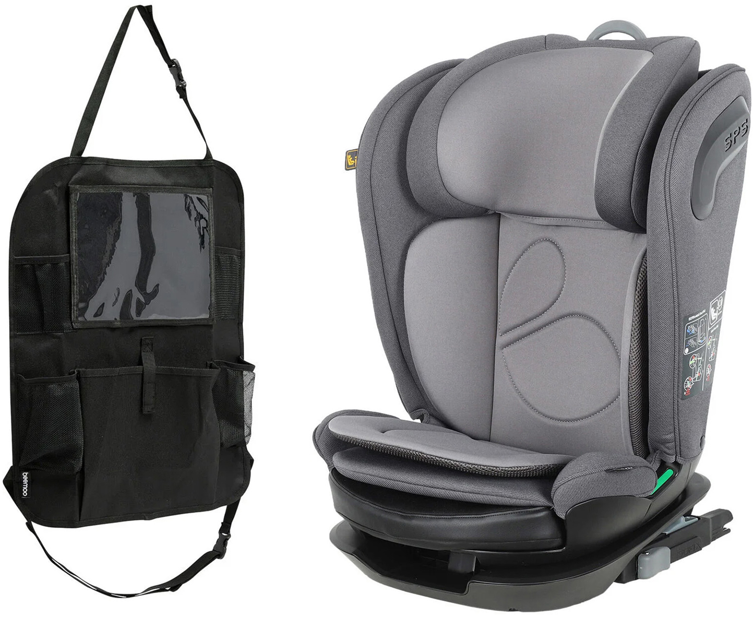 Beemoo Reform ISOFIX Kindersitz inkl. Smart Organizer, Mineral Grey