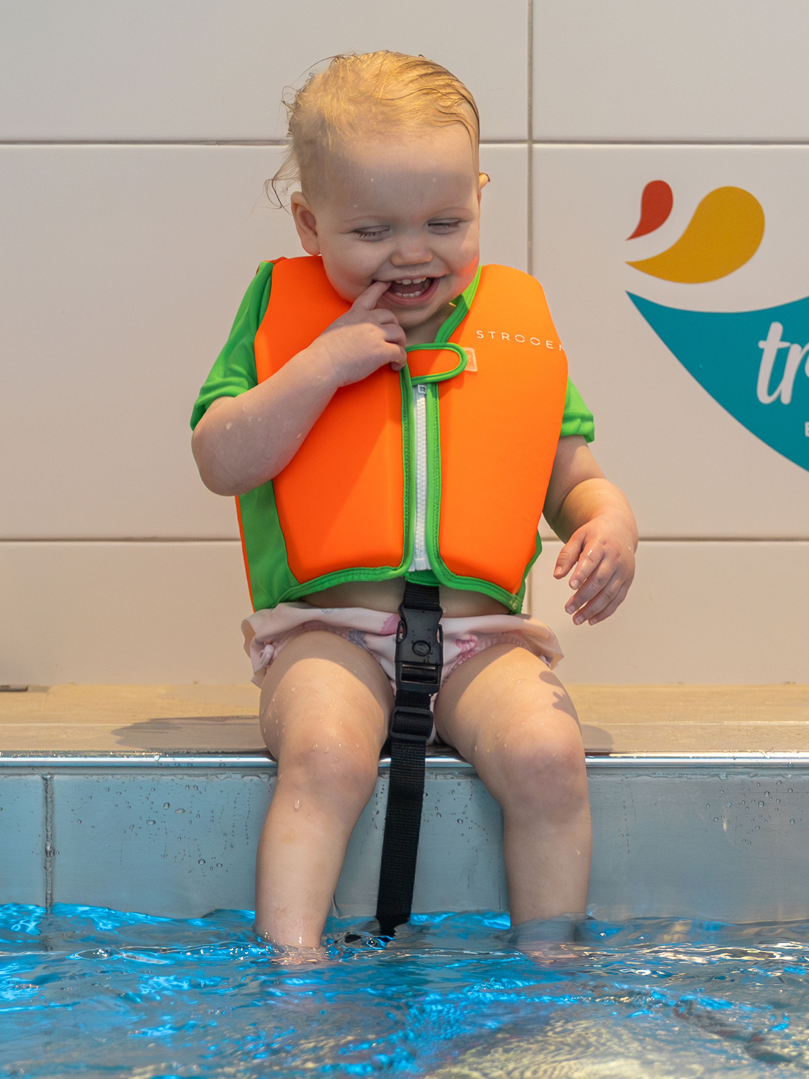 Schwimmweste, Orange-Lime, 15-19 kg