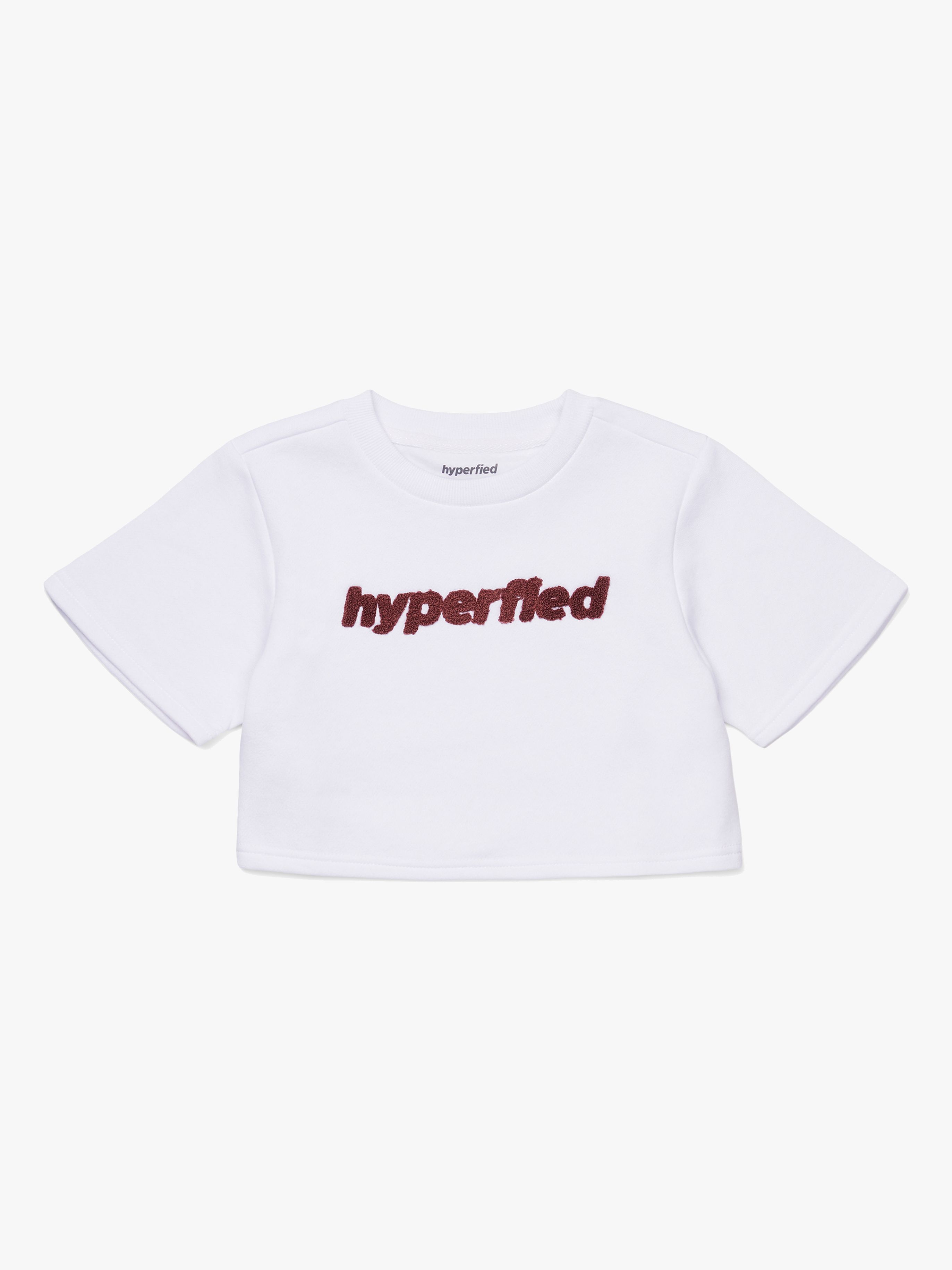 Short Sleeve Logo Sweatshirt, Snow White 158-164