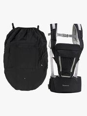 Beemoo CARE Carry Comfort 4-in-1 Babytrage & Hüfttrage inkl. Regenüberzug, Black