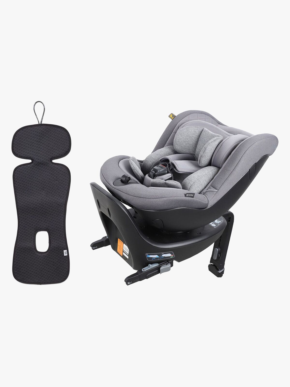 Beemoo Reverse i-Size Rückwärtsgerichteter Kindersitz inkl. Ventilierendem Sitzpolster, Mineral Grey/Antracit