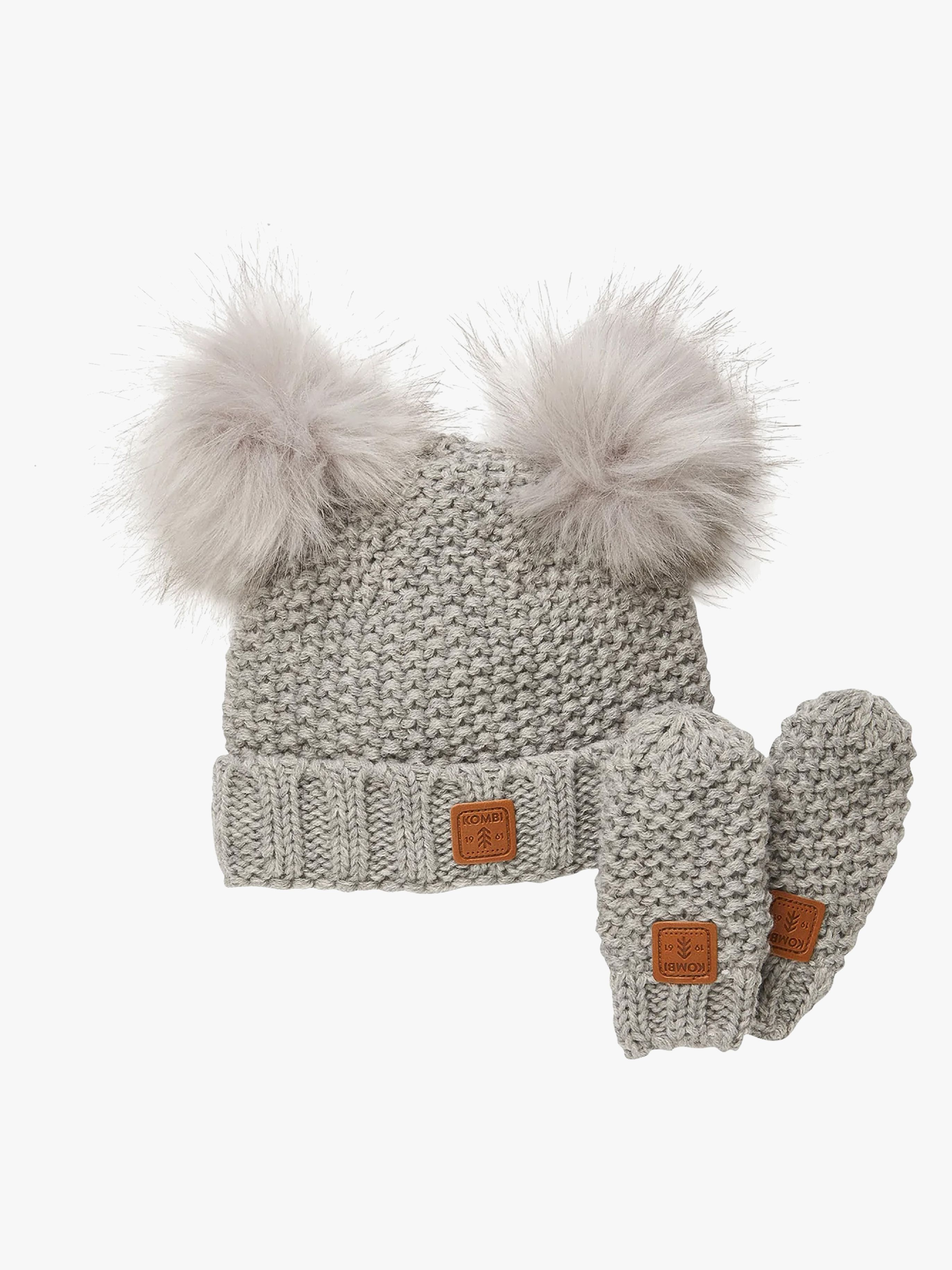 Kombi Adorable Mütze und Handschuhe, Light Heather Gray, XS