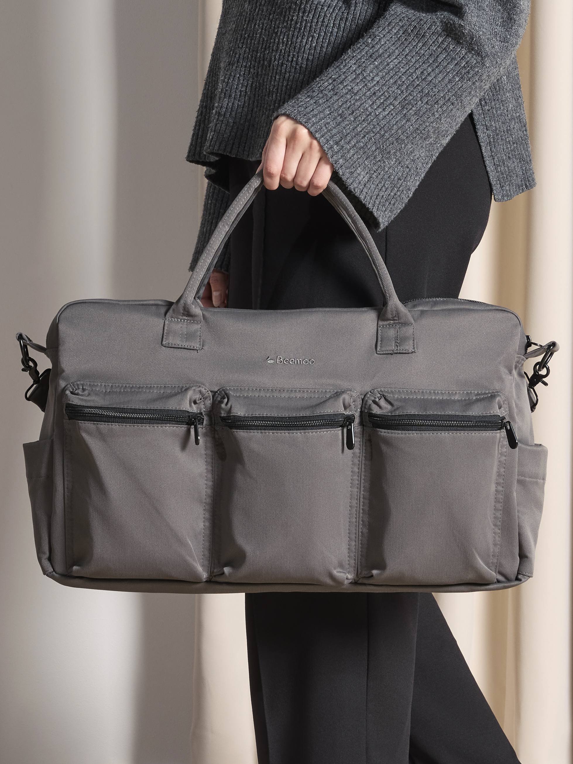 Pro Double Wickeltasche, Mocha Grey