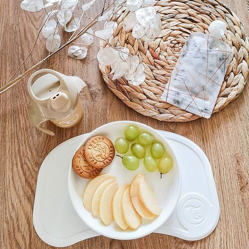 Twistshake Click-Mat Mini Teller und Unterlage, Weiß