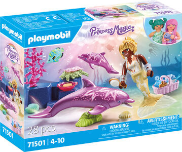 Playmobil 71501 Princess Magic Bausatz Meerjungfrau mit Delfinen