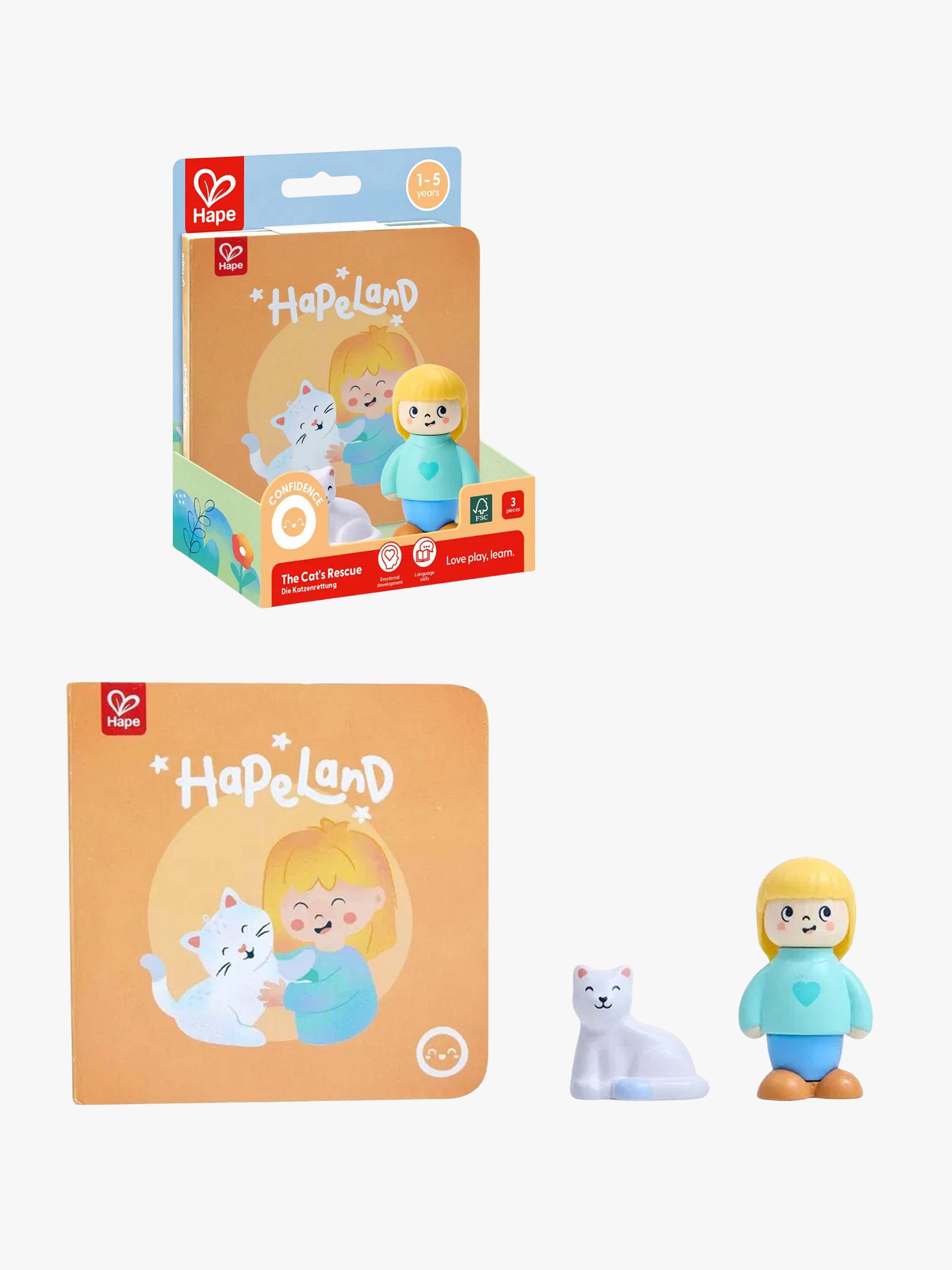 Hape Geschichtenbuch mit Spielset The Cat's Rescue