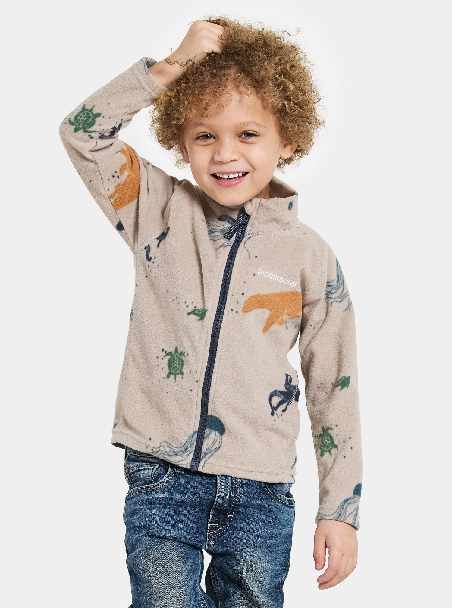 Didriksons Monte Fleecejacke, Winter Ocean Multi, 130
