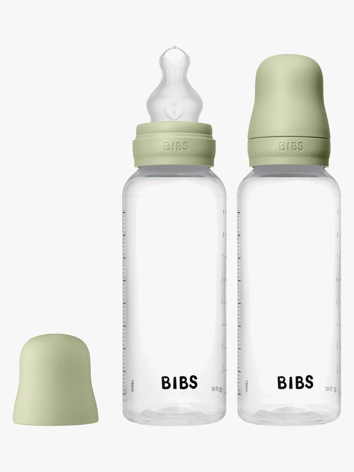 BIBS Medium Flow Fläschchen Silikon 2er-Pack 270 ml, Sage