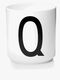 Design Letters Becher Keramik Q, Weiß