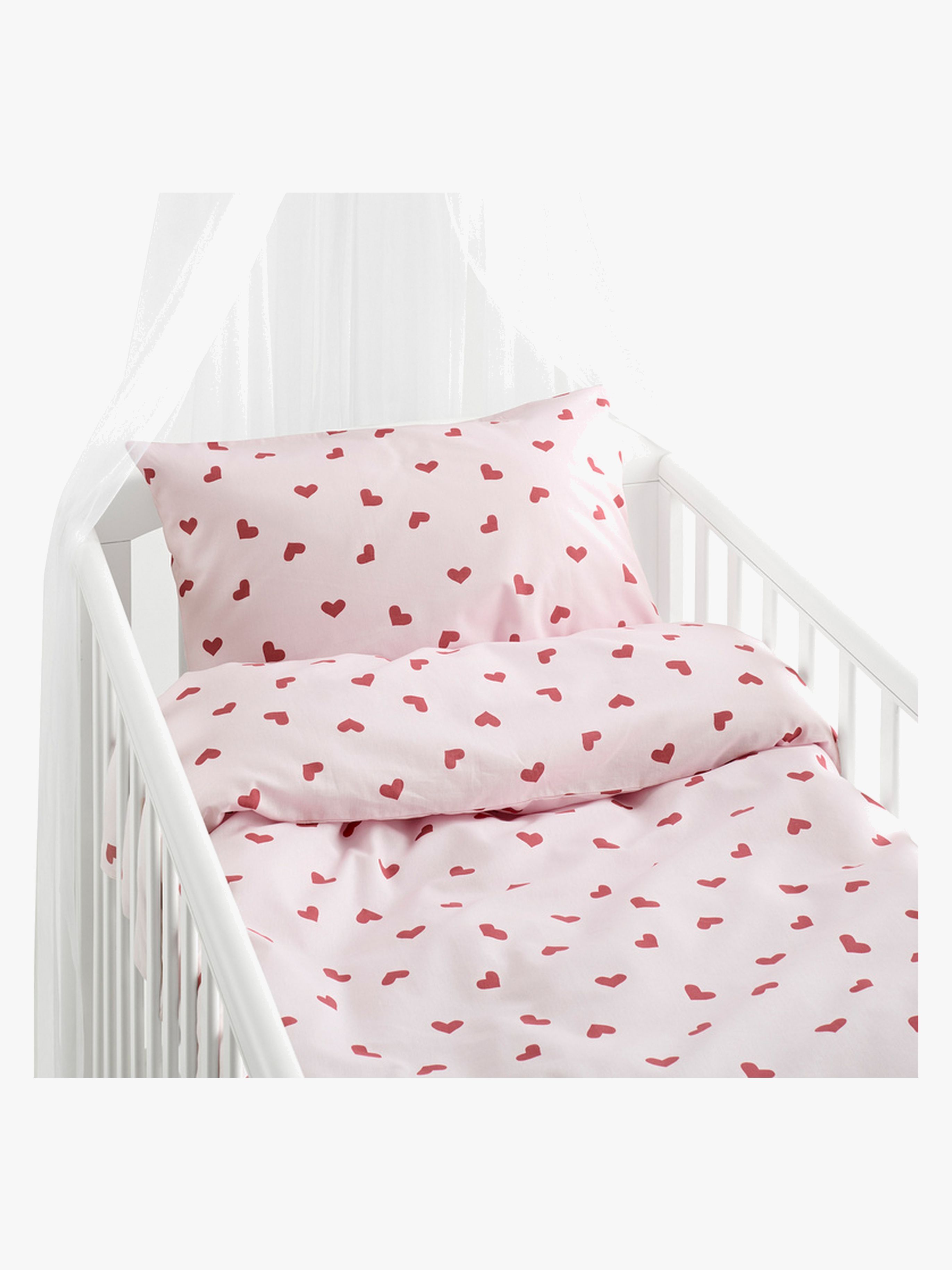 Bettwäsche Babybett Hjärtrud 2-teilig 100x130 cm, Rosa