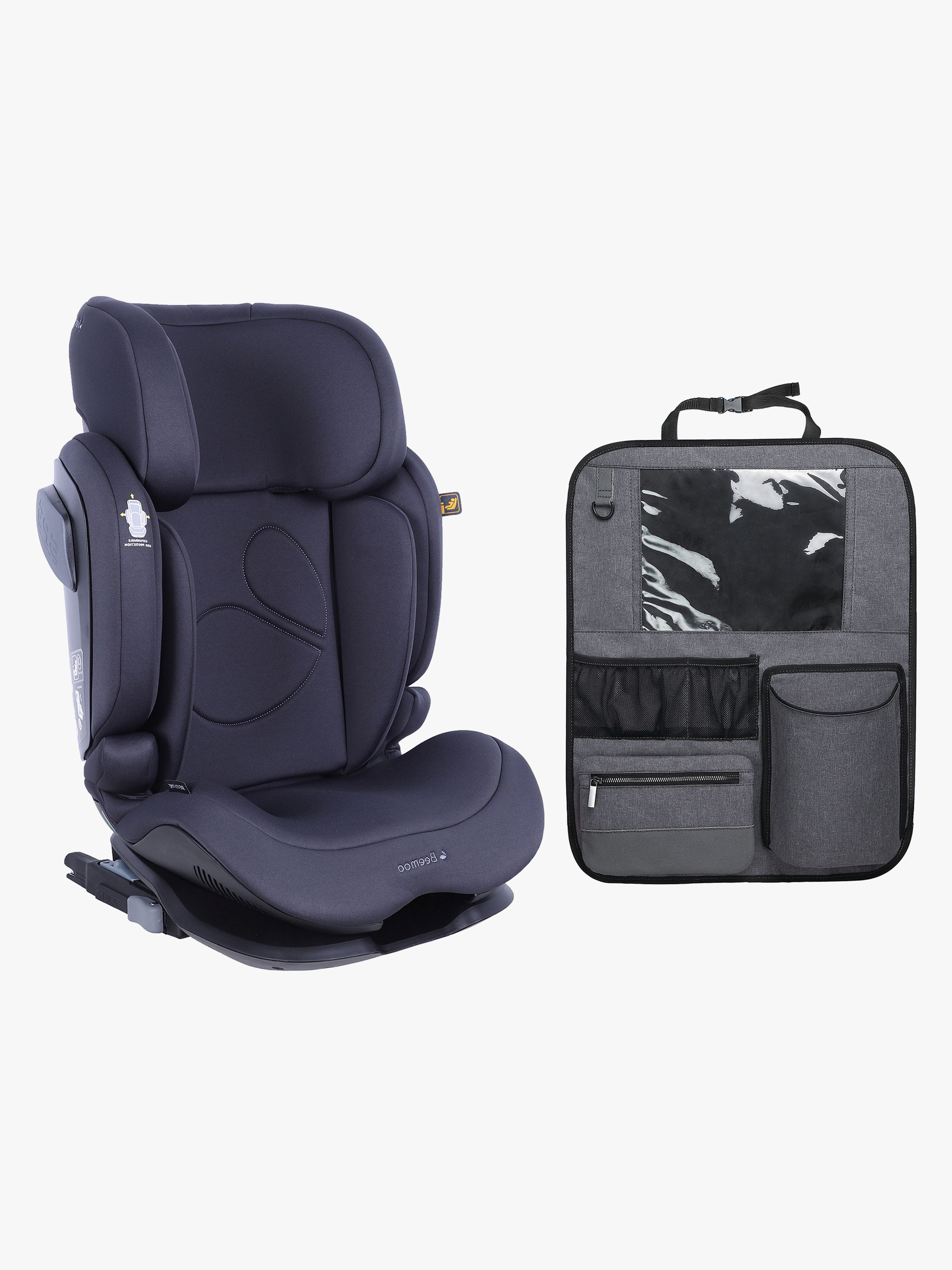 Beemoo Recline i-Size Kindersitz inkl. Deluxe Sitzschutz mit Stauraum, Anthracite
