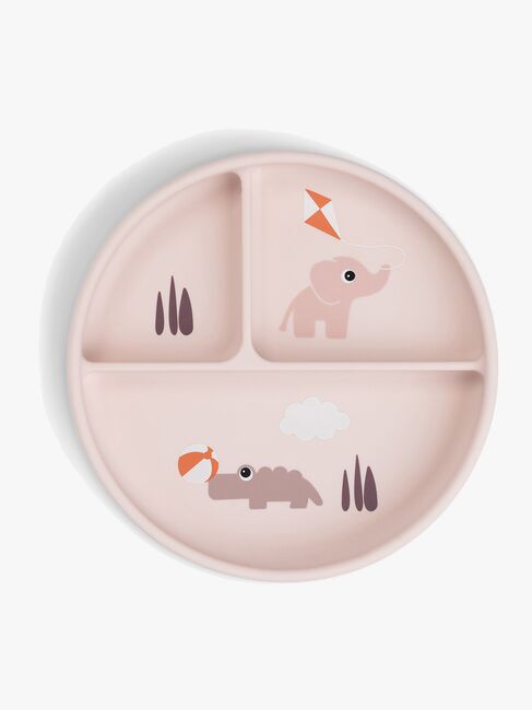 Done By Deer Playground Stick & Stay Geteilter Silikonteller, Powder