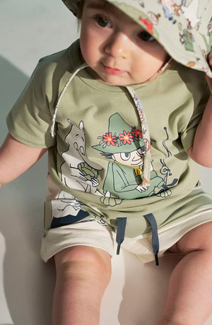 Mumin by Martinex Freizeit Shorts Set, Grün/Weiß