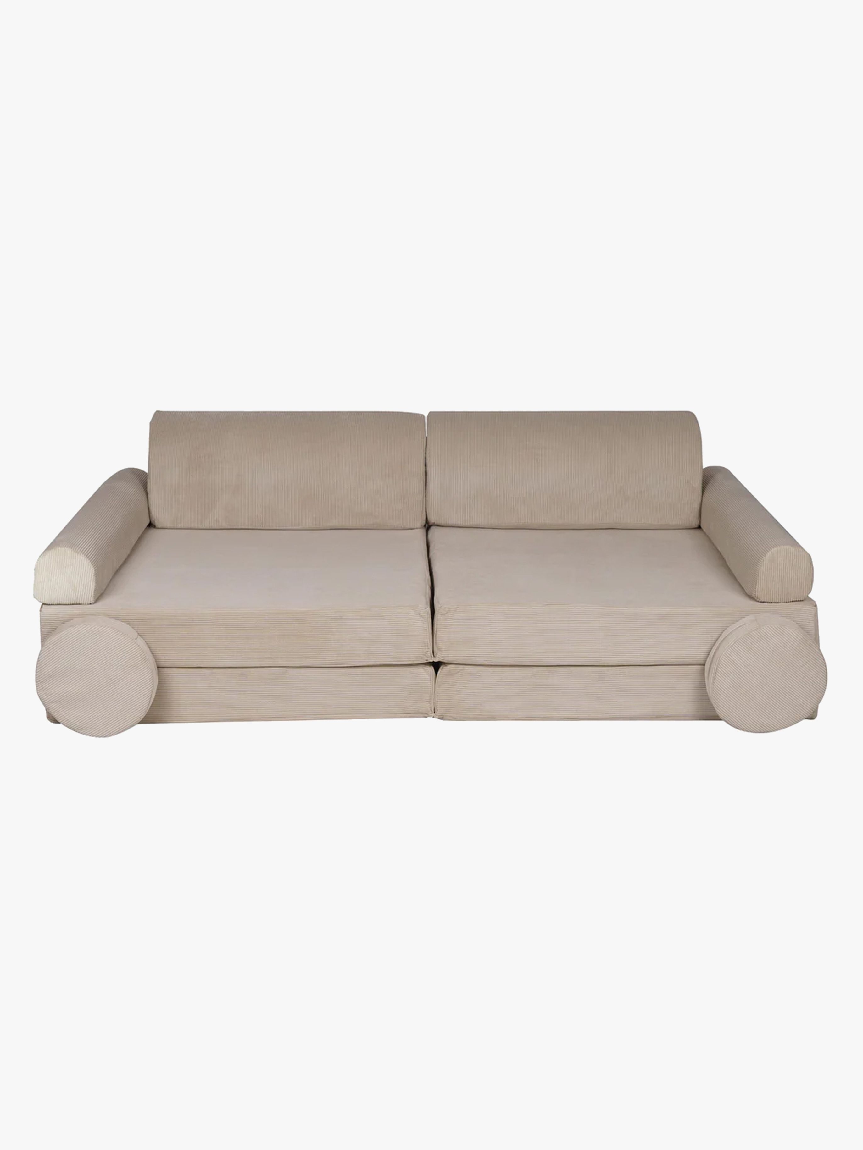 Meowbaby Play Slimcord Modul-Sofa, Ecru, Kindersofa, Kindercouch, Kinder