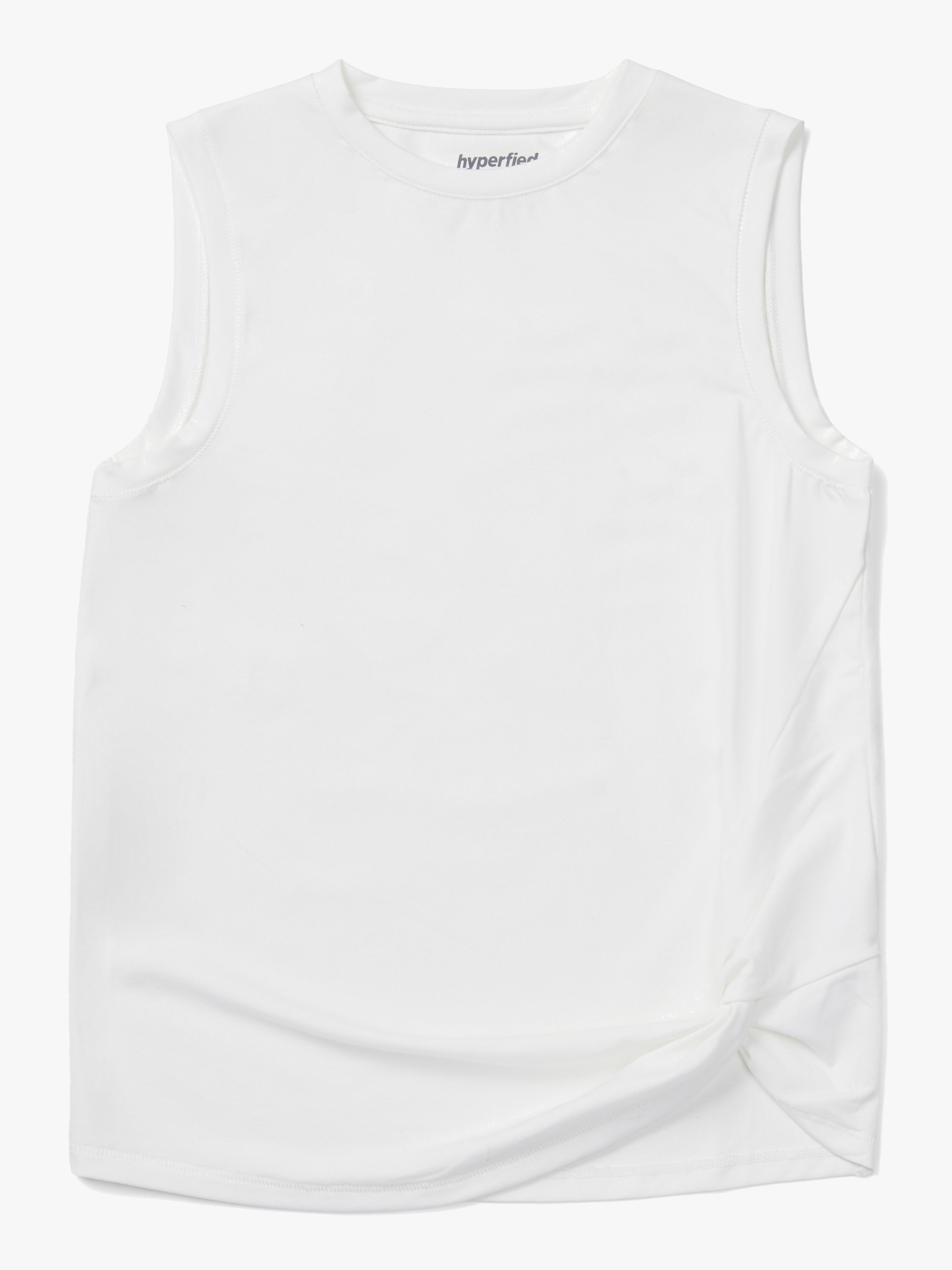 Hyperfied Jersey Knot Tank Top, Snow White 134–140