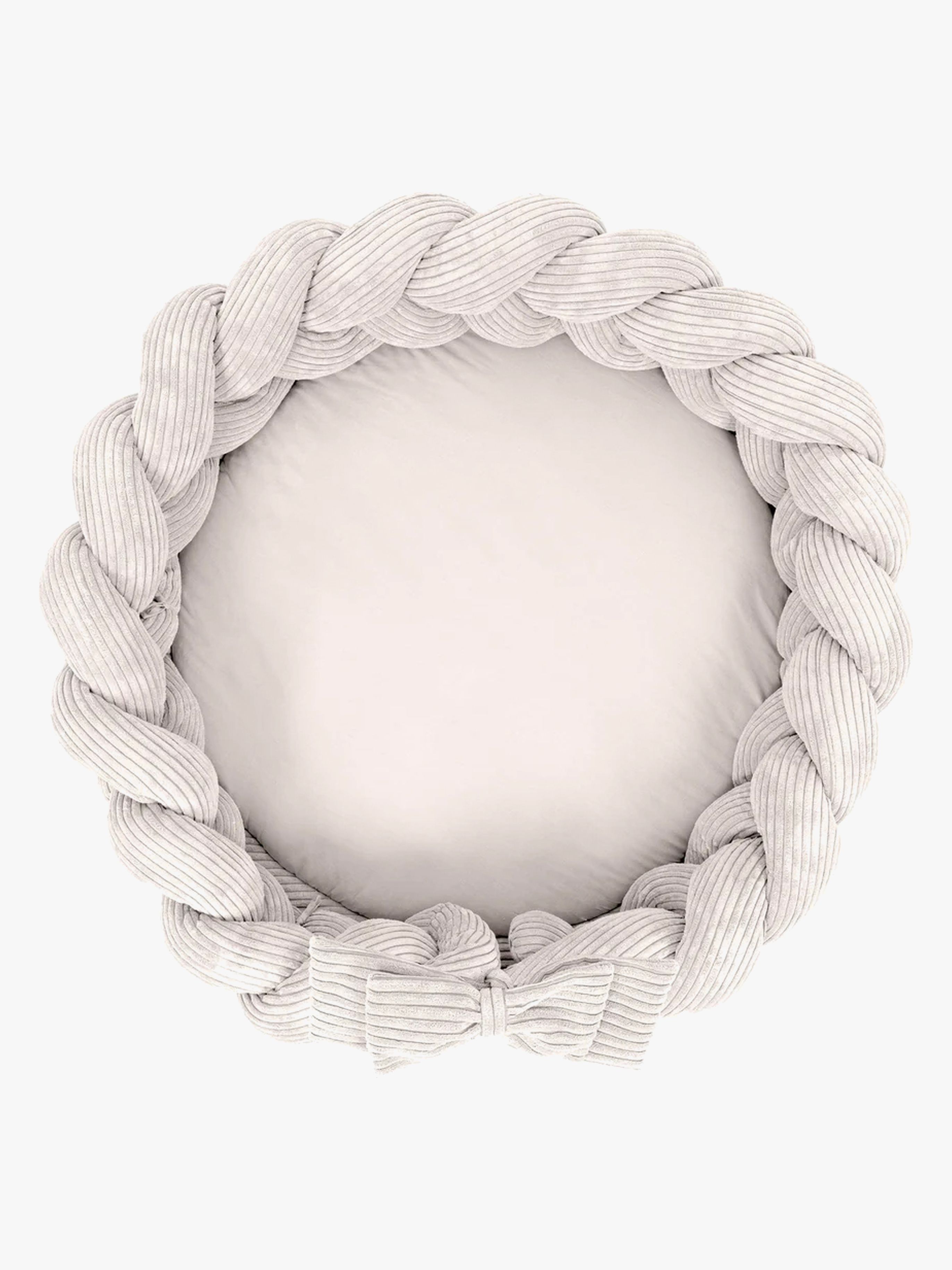 MeowBaby Aesthetic Babynest mit geflochtenem Schutz &  Spielteppich, Ecru
