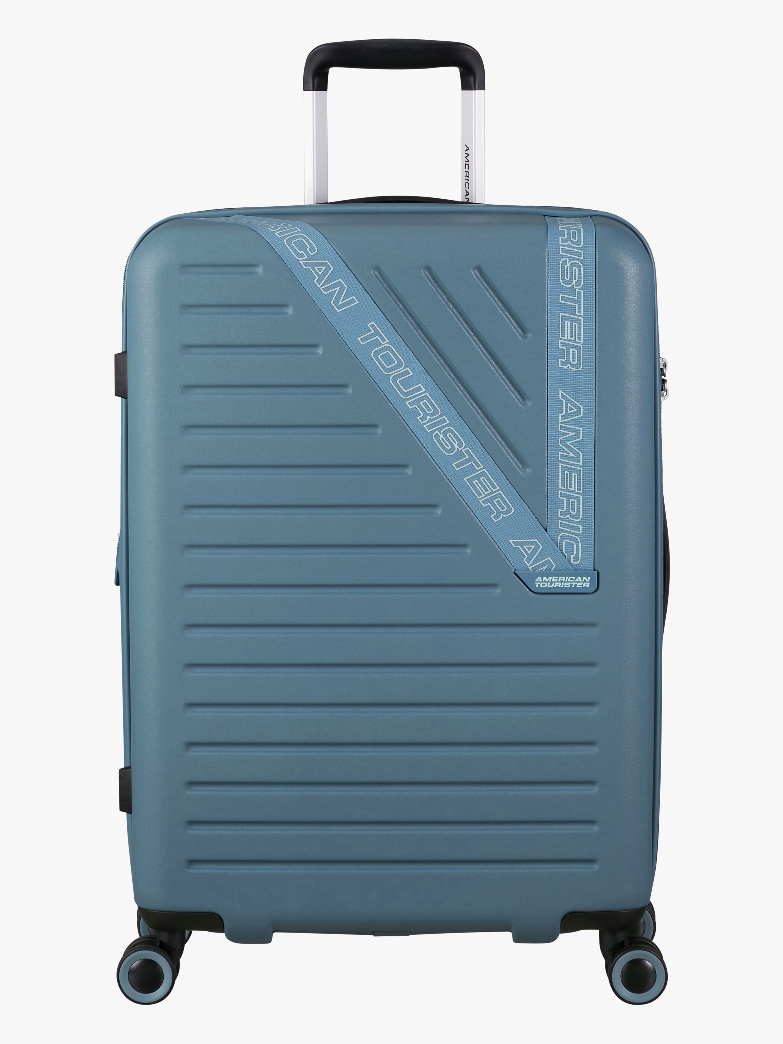 American Tourister Dynabelt Spinner Reisekoffer 68L, Rainstorm Blue