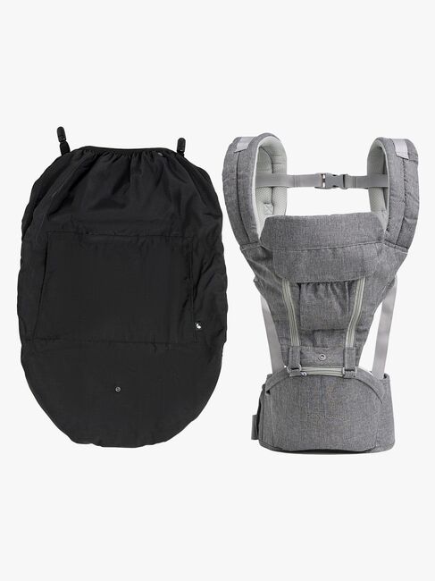 Beemoo CARE Carry Comfort 4-in-1 Babytrage & Hüfttrage inkl. Regenüberzug, Grey