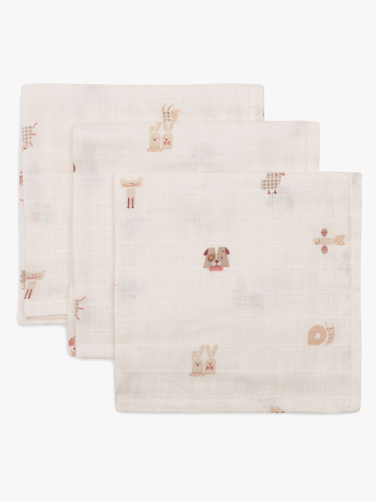 Jollein Waschlappen 3er-Pack, Animal Friends