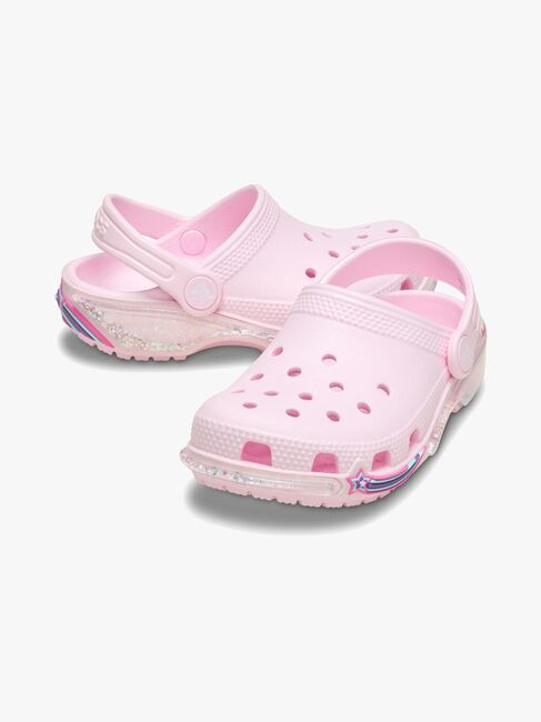 Crocs Classic Star Sparkle Sandalen, Pink Milk